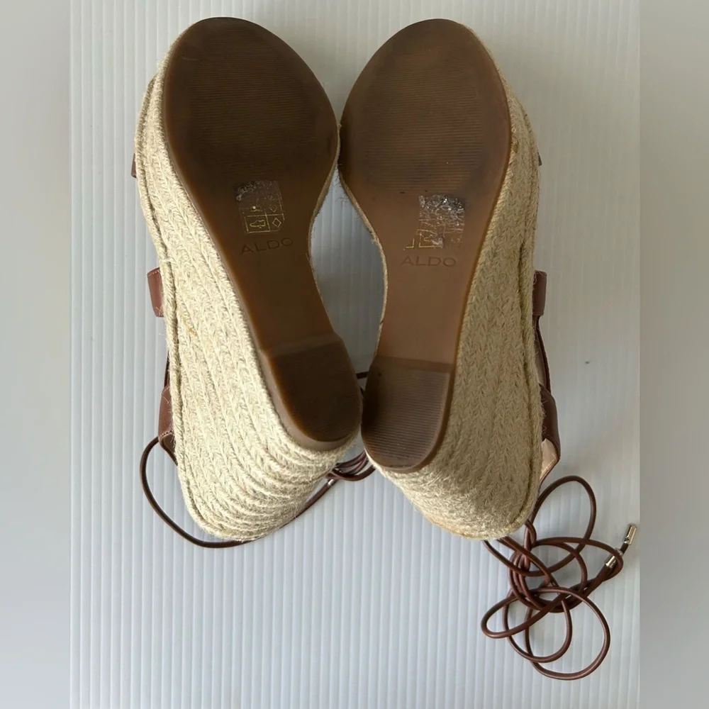 Aldo Oxandra Women's Ghillie Lace-Up Platform Espadrille Wedge, Size 9